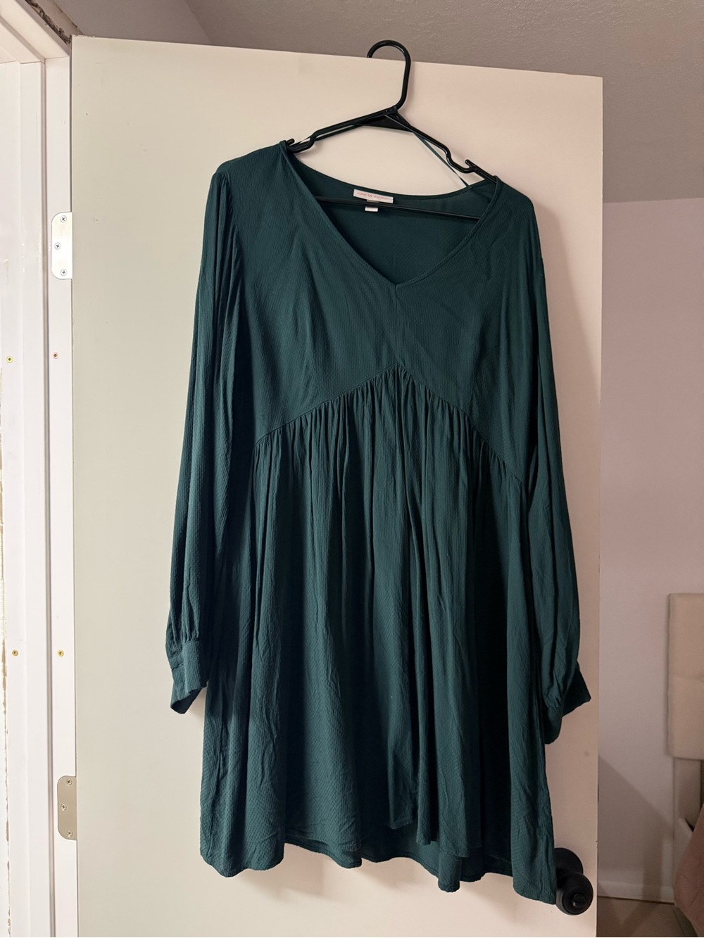 Knox Rose Dark Teal V-Neck Long Sleeve Mini Dress